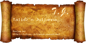 Talián Julianna névjegykártya