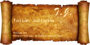 Talián Julianna névjegykártya